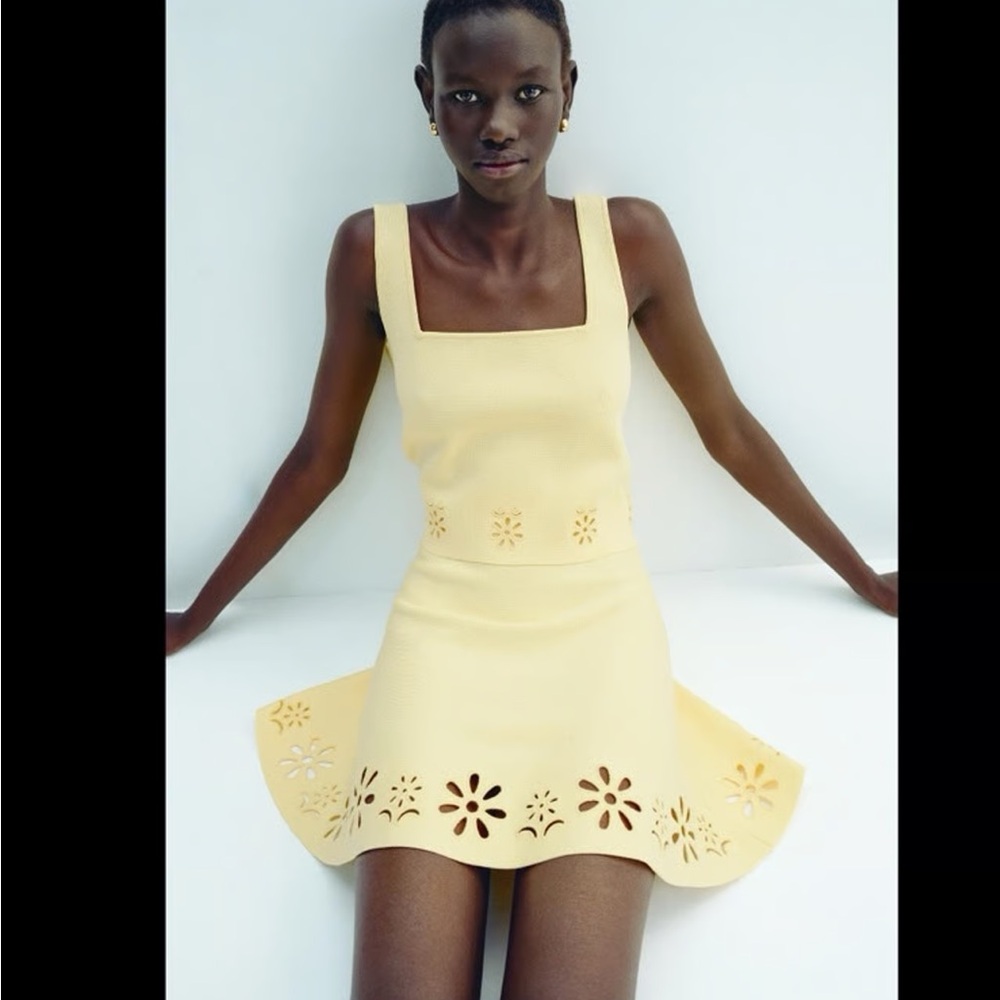 Butter Yellow Eyelet Crop Top